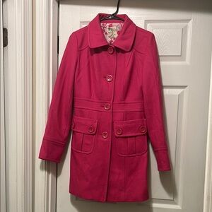 Tulle Fuchsia Trench Coat